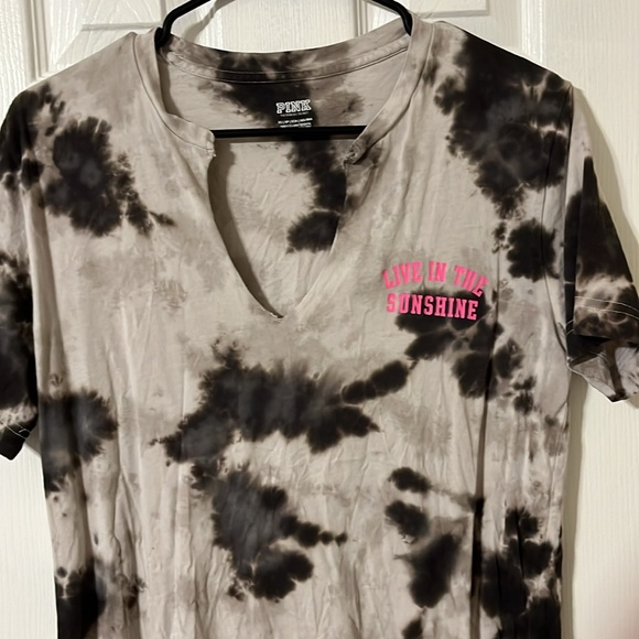 PINK Victorias Secret Oversized Grey Tie Dye T-shirt - Picture 5 of 8